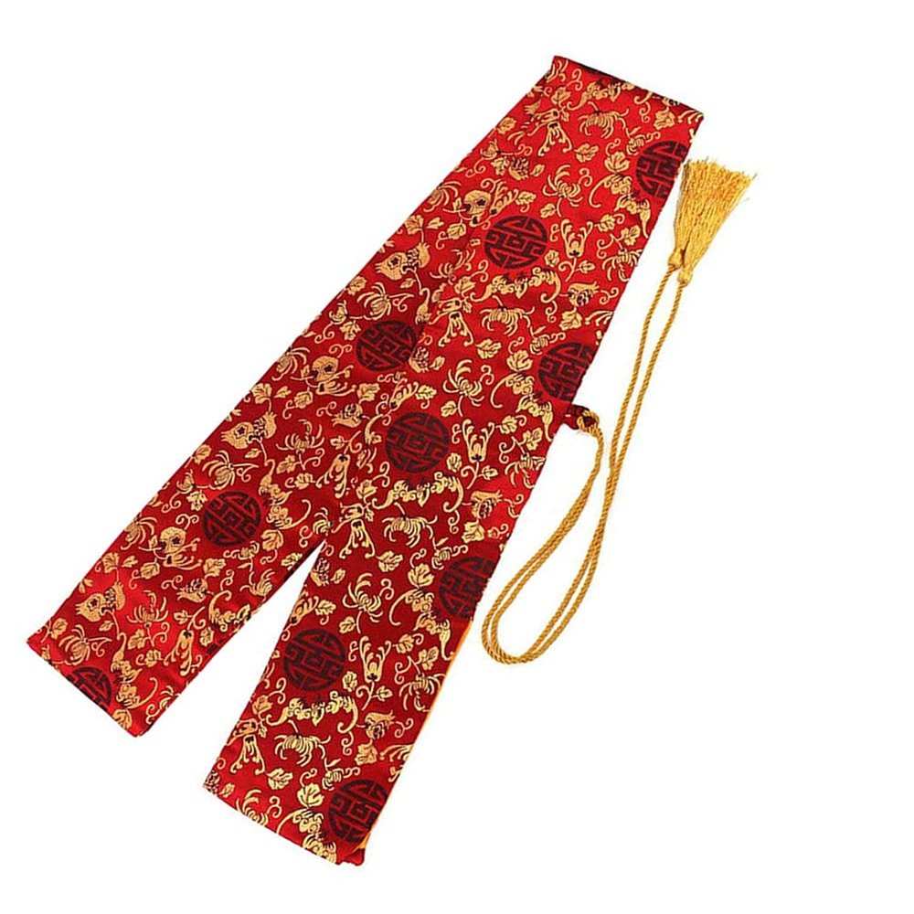 GOONSDS Silk Katana Sword Carrying Bag Case for Japanese Samurai and Chinese Tai Chi Swords, 51 inch X 5 inch, Artificial Silk Interior, Golden Tassel