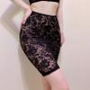 QinCiao Women Hollow Out Flower Pattern Lace Under Skirt Tummy Control Shapewear Party Club Wear Black One Size view 2