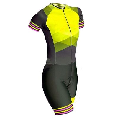 CYTSH Cycling Jersey Triathlon Skinsuit Suit Jumpsuit Women Clothing Short Sleeve Set Profession Racing Suits 9D Gel (Color : 1, Size : XXL)