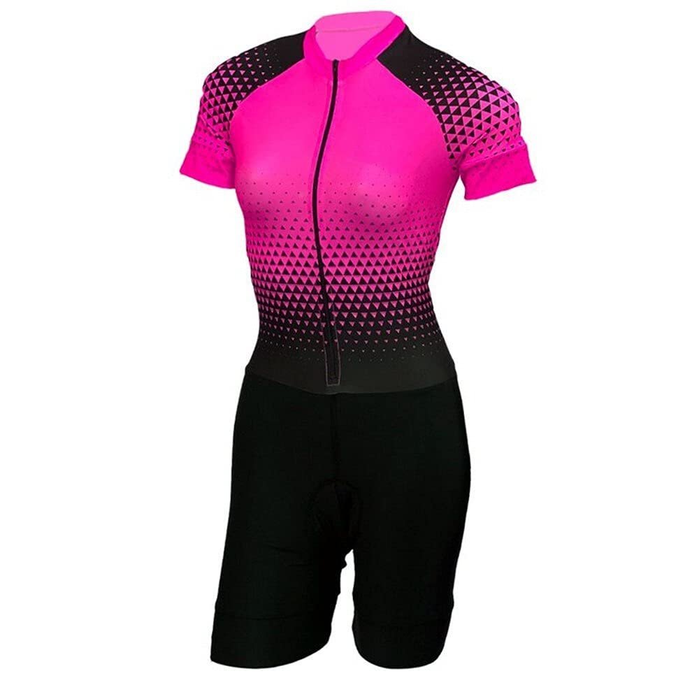 CYTSH Cycling Jersey Triathlon Skinsuit Suit Jumpsuit Women Clothing Short Sleeve Set Profession Racing Suits 9D Gel (Color : 12, Size : L)