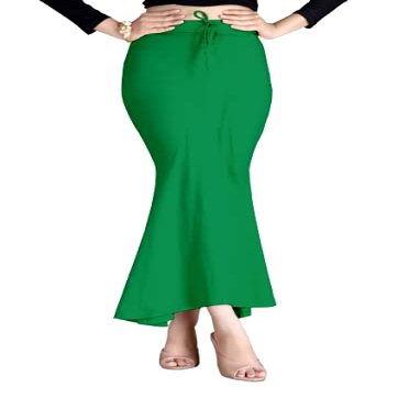 SCUBE DESIGNS Women's Flare Saree Shapewear Petticoat, Cotton Blended Shape Wear for Saree (M, Green)