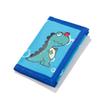 Leyeve wallet,RFID Trifold Canvas Outdoor lovely cartoon Wallet for Kids,Teen Wallet with Coin Pocket,Kids Wallets for Boys,Wallet with Magic Sticker- Dinosaur Blue view 2