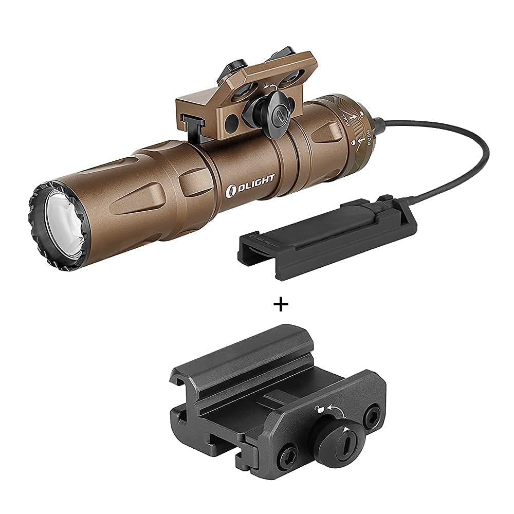 OLIGHT Odin Mini 1250 Lumens Ultra Compact Rechargeable Mlok Mount Tactical Flashlight, Removable Slide Rail-Mount and Remote Switch, Bundled with Picatinny Adapteri