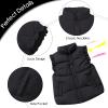 Happy Cherry Cute Little Girls Vests Outerwear Puffer Down Sleeveless Vests Padded Lightweight Jacket Waistcoat for Winter Autumn Black 5-6X view 2