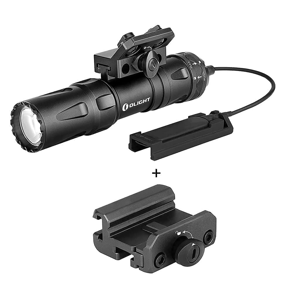 OLIGHT Odin Mini 1250 Lumens Ultra Compact Rechargeable Mlok Mount Tactical Flashlight, Removable Slide Rail-Mount and Remote Switch, Bundled with Picatinny Adapteri