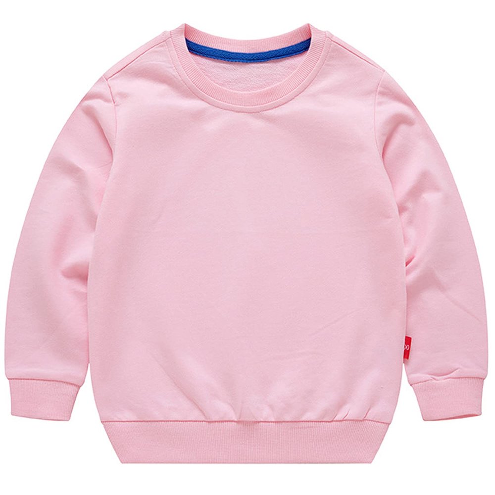 Baby Boy Girls Pullover Solid Color Sweater Kids Long Sleeve Shirt Sweatshirt Tracksuit Cotton Sport Tops Fall Clothes (Pink,2-3T,2 Years,3 Years)