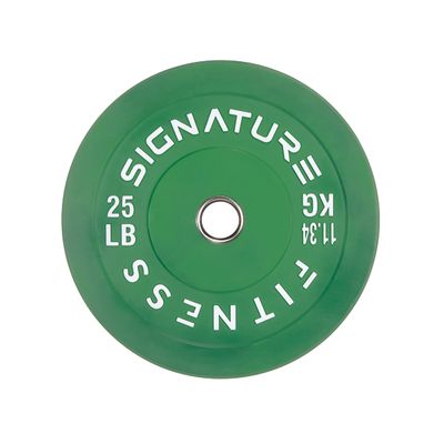 Signature Fitness 2" Olympic Bumper Plate Weight Plates with Steel Hub, 25LB Single, Colored