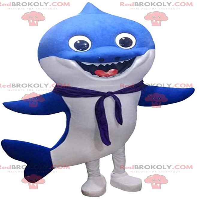 SPOTSOUND Blue and white shark REDBROKOLY Mascot, sea costume