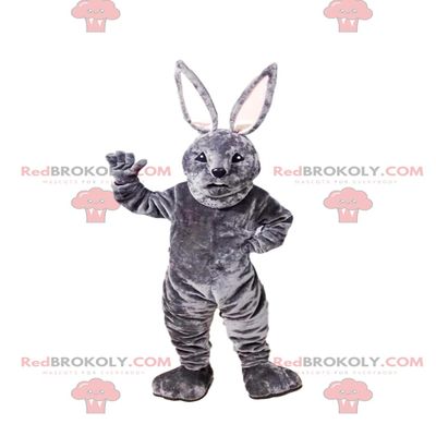 SPOTSOUND Gray rabbit REDBROKOLY Mascot. Bunny costume