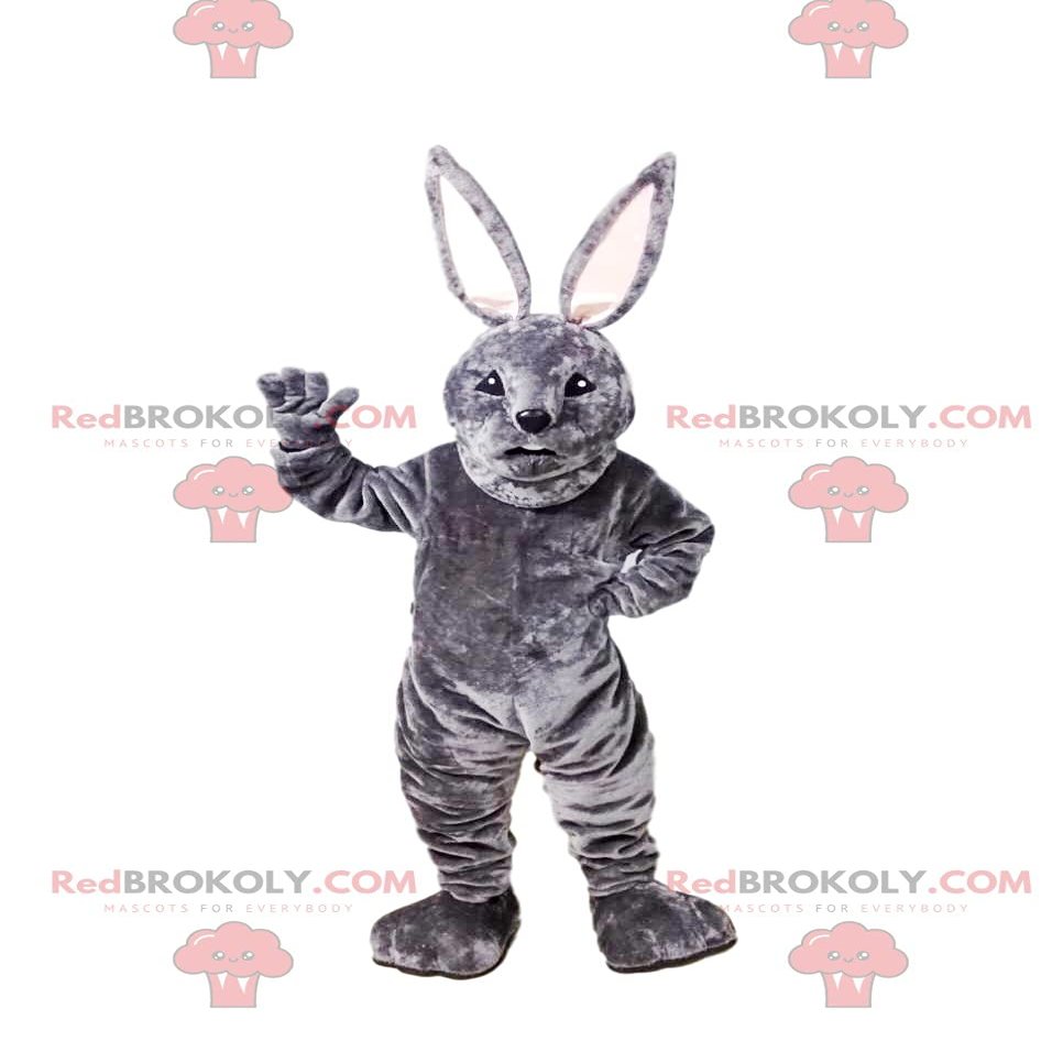 SPOTSOUND Gray rabbit REDBROKOLY Mascot. Bunny costume
