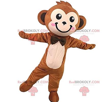 SPOTSOUND Cute and elegant brown monkey REDBROKOLY Mascot, monkey costume