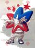 SPOTSOUND Red, blue and silver star REDBROKOLY Mascot