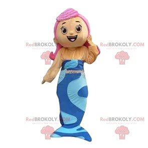 SPOTSOUND Mermaid REDBROKOLY Mascot with pink hair. Mermaid costume