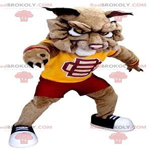 SPOTSOUND Brown lion dog REDBROKOLY Mascot in sportswear