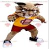 SPOTSOUND Brown lion dog REDBROKOLY Mascot in sportswear