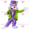 SPOTSOUND Elegant bunny REDBROKOLY Mascot, well dressed, colorful bunny costume