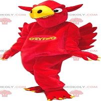 SPOTSOUND REDBROKOLY Mascot red and yellow griffin. Red and yellow bird