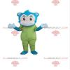 SPOTSOUND Blue beige and green snowman monkey REDBROKOLY Mascot view 1