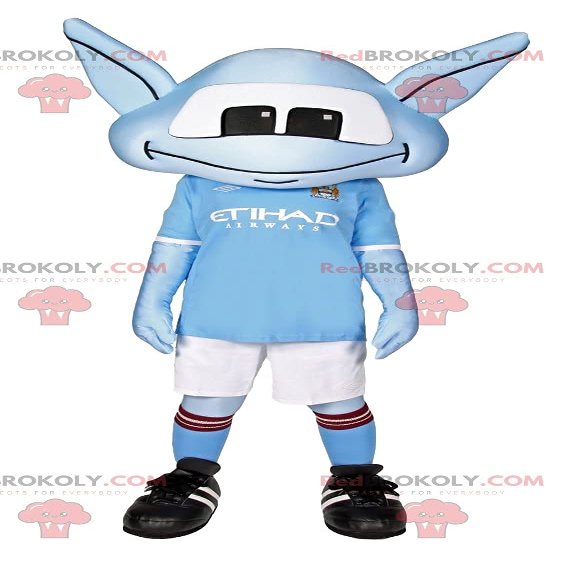 SPOTSOUND REDBROKOLY Mascot little blue alien in sportswear
