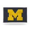 Rico Industries NCAA Michigan Wolverines Grey 3' x 5' Banner Flag Single Sided - Indoor or Outdoor - Home Dcor view 1