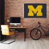 Rico Industries NCAA Michigan Wolverines Grey 3' x 5' Banner Flag Single Sided - Indoor or Outdoor - Home Dcor view 2