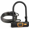 Bike U Lock with 5ft Steel Cable, 14.6mm Hardened Steel, 4-Digit Combination Anti-Theft Lock for Bicycle, E-Bike & Scooter  Revere view 1