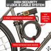 Bike U Lock with 5ft Steel Cable, 14.6mm Hardened Steel, 4-Digit Combination Anti-Theft Lock for Bicycle, E-Bike & Scooter  Revere view 4