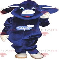 SPOTSOUND Very cute blue purple and white elephant REDBROKOLY Mascot