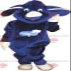 SPOTSOUND Very cute blue purple and white elephant REDBROKOLY Mascot view 1