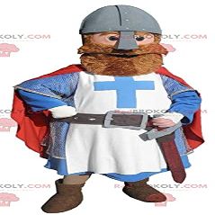 SPOTSOUND Knight REDBROKOLY Mascot dressed in red blue and white