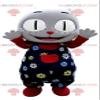 SPOTSOUND Gray cat REDBROKOLY Mascot with a flower outfit view 1