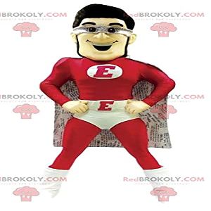 SPOTSOUND Superhero REDBROKOLY Mascot in red and white.