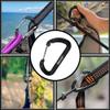 Branded Boards Bushcraft Aluminum Carabiner Wire Gate Spring Snap Clip Link Hooks. Black or Silver, 6-Packs or 12-Packs (Black 12-Pack) view 4