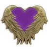 PinMart Heart With Angel Wings Enamel Lapel Pin - Antique Gold Color Plated Badge With Secure Clutch Back - 5 Pack view 1