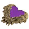PinMart Heart With Angel Wings Enamel Lapel Pin - Antique Gold Color Plated Badge With Secure Clutch Back - 5 Pack view 2