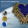 PinMart Heart With Angel Wings Enamel Lapel Pin - Antique Gold Color Plated Badge With Secure Clutch Back - 5 Pack view 4
