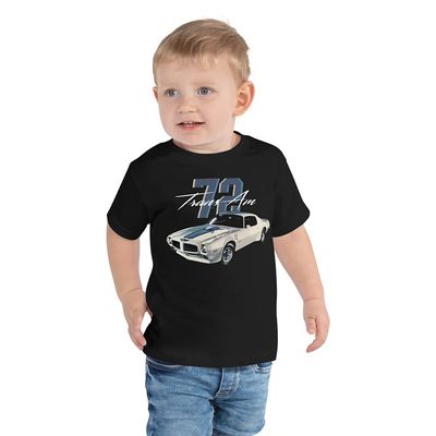 1972 Trans Am 455 Muscle Car Toddler Short Sleeve Tee Black
