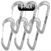 Branded Boards Bushcraft Aluminum Carabiner Wire Gate Spring Snap Clip Link Hooks. Black or Silver, 6-Packs or 12-Packs (Silver 6-Pack) view 2