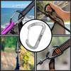 Branded Boards Bushcraft Aluminum Carabiner Wire Gate Spring Snap Clip Link Hooks. Black or Silver, 6-Packs or 12-Packs (Silver 6-Pack) view 4