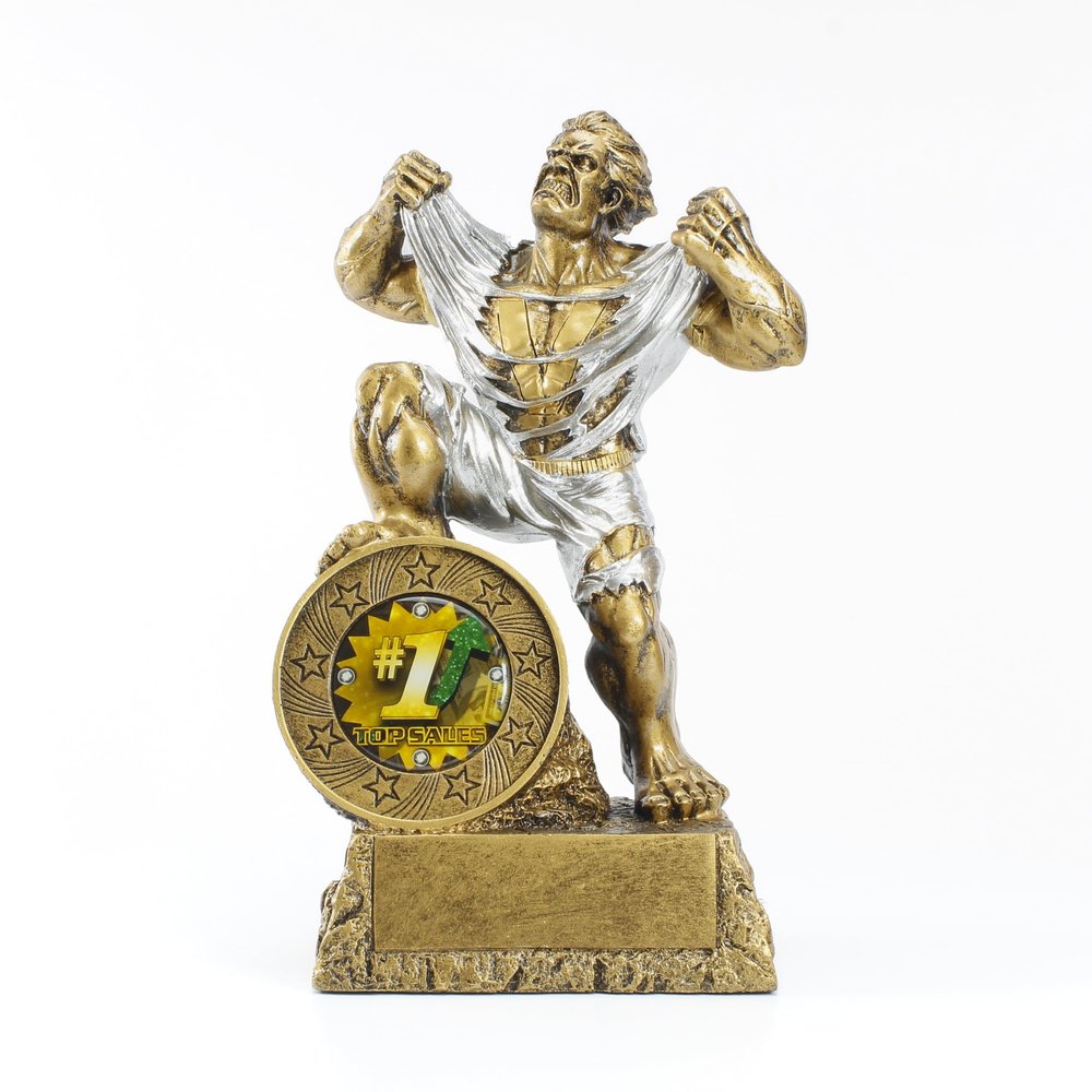 Decade Awards Large Monster Top Sales Trophy - 9.5 Inch Tall | #1 Sales Victory Beast Award Engraved Plate on Request