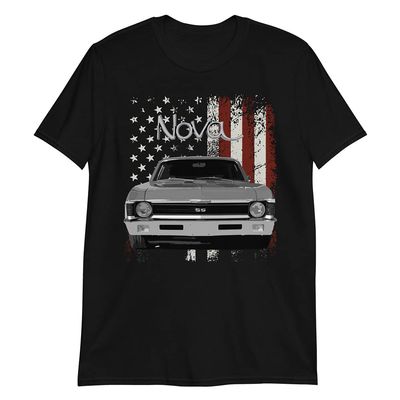 1972 Chevy Nova Classic Car Short-Sleeve Unisex T-Shirt Black