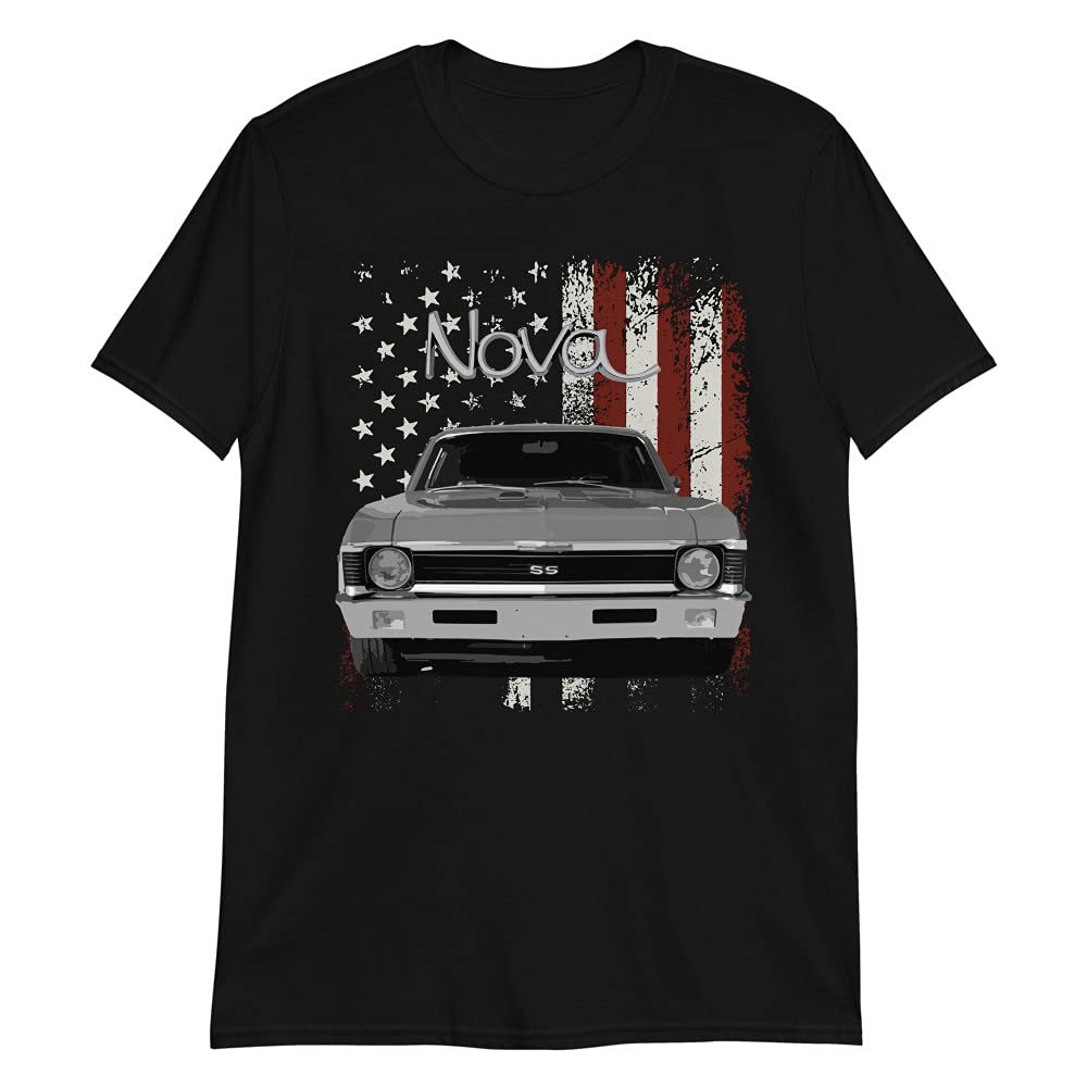 1972 Chevy Nova Classic Car Short-Sleeve Unisex T-Shirt Black