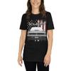 1972 Cuda Muscle Car American Flag Patriotic Short-Sleeve Unisex T-Shirt view 3