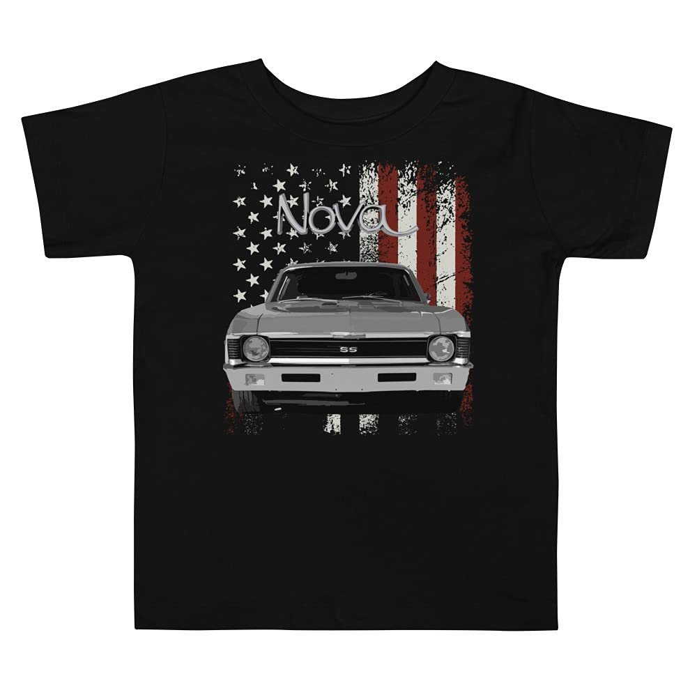 1972 Chevy Nova Classic Car Toddler Short Sleeve Tee Black