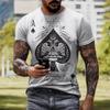 HUAFOOK Mens 3D Poker Pattern Vintage T Shirts Graphic Tees Casual Short Sleeve Crewneck Tshirt Funny Casual Shirt (Small,7) view 2