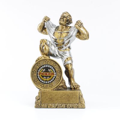 Decade Awards Large Monster Poker Trophy - 9.5 Inch Tall | Five Card Stud Victory Beast Award  Engraved Plate on Request