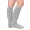 American Trends Toddler Knee High Socks Cotton Uniform Tube Long Sports Socks for Toddler Girls 1 Pack Pure Grey 3-6 Years view 2