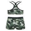 Hedmy Kids Girls 2-Piece Tankini Swimsuit Set Cute Print Swimwear Sport Dance Outfits UPF50+ UV Sun Protection Camouflage Green 16 Years view 2