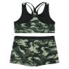 Hedmy Kids Girls 2-Piece Tankini Swimsuit Set Cute Print Swimwear Sport Dance Outfits UPF50+ UV Sun Protection Camouflage Green 16 Years view 4