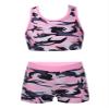Hedmy Kids Girls 2-Piece Tankini Swimsuit Set Cute Print Swimwear Sport Dance Outfits UPF50+ UV Sun Protection Camouflage Pink 16 Years view 1